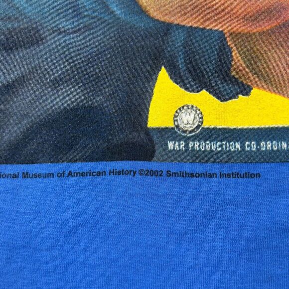 Vintage Rosie The Riveter We Can Do It Shirt Mens XL War Poster Anvil 2002 Blue - Picture 3 of 7